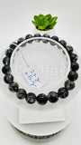 Black Rutile Bracelet • 8.50 mm Size • Code #C5 • AAAA Quality • 7.5 Inch Length • Natural Rutilated Quartz  • Rutile Round Bracelet