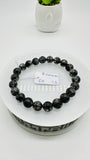 Black Rutile Bracelet • 8.50 mm Size • Code #C5 • AAAA Quality • 7.5 Inch Length • Natural Rutilated Quartz  • Rutile Round Bracelet