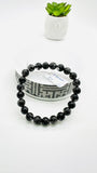 Black Rutile Bracelet • 8.50 mm Size • Code #C6 • AAAA Quality • 7.5 Inch Length • Natural Rutilated Quartz  • Rutile Round Bracelet