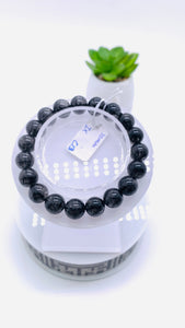 Black Rutile Bracelet • 10 mm Size • Code #C13 • AAAA Quality • 7.5 Inch Length • Natural Rutilated Quartz  • Rutile Round Bracelet