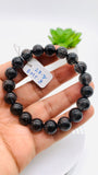 Black Rutile Bracelet • 10 mm Size • Code #C13 • AAAA Quality • 7.5 Inch Length • Natural Rutilated Quartz  • Rutile Round Bracelet