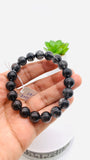 Black Rutile Bracelet • 10 mm Size • Code #C13 • AAAA Quality • 7.5 Inch Length • Natural Rutilated Quartz  • Rutile Round Bracelet