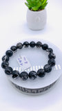 Black Rutile Bracelet • 11.50 mm Size • Code #C16 • AAAA Quality • 7.5 Inch Length • Natural Rutilated Quartz  • Rutile Round Bracelet