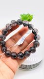 Black Rutile Bracelet • 12 mm Size • Code #C18 • AAAA Quality • 7.5 Inch Length • Natural Rutilated Quartz  • Rutile Round Bracelet