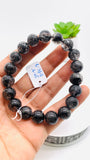 Black Rutile Bracelet • 11.50 mm Size • Code #C21 • AAAA Quality • 7.5 Inch Length • Natural Rutilated Quartz • Rutile Round Bracelet