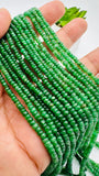 Tsavorite Roundel Beads • 3 to 4 mm Size• Code #T4 • AAA Quality• Length 16 Inch• Natural Tsavorite Rondelle Beads• Green Garnet Beads