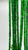 Tsavorite Roundel Beads • 3 to 4 mm Size• Code #T5 • AAA Quality• Length 16 Inch• Natural Tsavorite Rondelle Beads• Green Garnet Beads