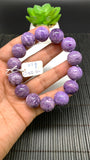 Charoite Bracelet• 15 mm size • Code C11  • AAA Quality • Length 7.5 Inch • Natural Charoite Round Bracelet • Charoite Jewelry