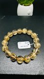 Golden Rutile Round Bracelet • 11.50 mm Size • Code C2 • 4A Quality • Natural Rutilated Quartz Bracelet