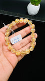 Golden Rutile Round Bracelet • 9.50 mm Size • Code C6 • 4A Quality • Natural Rutilated Quartz Bracelet