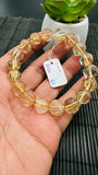 Golden Rutile Bracelet • 11 mm Size • Code C1 • 4A Quality • Natural Rutilated Quartz Round Bracelet