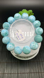 Larimar Bracelet 16 mm size Code# B1 • AAA Quality • Natural Larimar Round Bracelet- Length 7.50 Inch