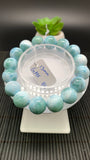 Larimar Bracelet 13 mm size Code# B4 • AAA Quality • Natural Larimar Round Bracelet- Length 7.50 Inch