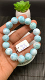 Larimar Bracelet 13 mm size Code# B6 • AAA Quality • Natural Larimar Round Bracelet- Length 7.50 Inch