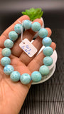 Larimar Bracelet 13 mm size Code# B7 • AAA Quality • Natural Larimar Round Bracelet- Length 7.50 Inch