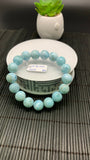 Larimar Bracelet 12.50 mm size Code# B9 • AAA Quality • Natural Larimar Round Bracelet- Length 7.50 Inch