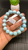 Larimar Bracelet 12.50 mm size Code# B9 • AAA Quality • Natural Larimar Round Bracelet- Length 7.50 Inch