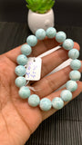 Larimar Bracelet 11 mm size Code# B11 • AAA Quality • Natural Larimar Round Bracelet- Length 7.50 Inch