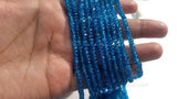 2 Strands Pack 3mm Neon Apatite Faceted Roundel , AAA Quality Beads, micro faceted roundel,