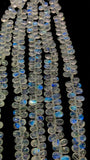 Moonstone  Briolette •4-4.5X5-7mm  6x9-10 mm 7x9mm size • 4A Quality • Length 10 Inch • Rainbow Moonstone  Pear Briolette Beads