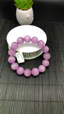 Kunzite Bracelet - 16 mm Size - Code# D1 - AAAA Quality - Natural Kunzite Round Bracelet - Length 7.5 Inch