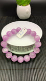 Kunzite Bracelet - 12.50 mm Size - Code# D4 - AAAA Quality - Natural Kunzite Round Bracelet - Length 7.5 Inch