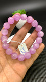 Kunzite Bracelet - 12 mm Size - Code# D6 - AAAA Quality - Natural Kunzite Round Bracelet - Length 7.5 Inch