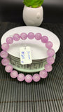 Kunzite Bracelet - 10 mm Size - Code# D8 - AAAA Quality - Natural Kunzite Round Bracelet - Length 7.5 Inch