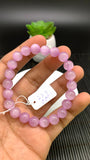 Kunzite Bracelet - 8 mm Size - Code# D10 - AAAA Quality - Natural Kunzite Round Bracelet - Length 7.5 Inch