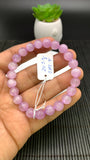 Kunzite Bracelet - 8 mm Size - Code# D9 - AAAA Quality - Natural Kunzite Round Bracelet - Length 7.5 Inch