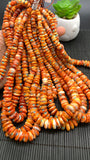 Spiny Shell Oyster with Turquoise Rondelle Beads • 6-12 mm Size • 40 cm length • AAA Quality • Spiny oyster Roundel Beads