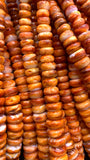 Spiny Shell Oyster Shell Rondelle Beads • 6-12 mm Size • 16 Inch length • AAA Quality • Spiny oyster Roundel Beads