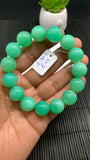 Chrysoprase  Bracelet • 14 mm Size • Code #E3 •  AAA quality • Length 7.5” • Natural Chrysoprase Round Bracelet • Origin Australia