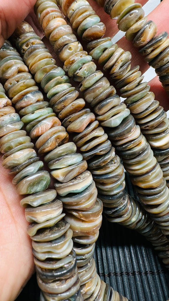 Abalone Shell Beads • 8-15 mm Size • 40 cm length • AAA Quality • Natural Abalone Shell • Origin Australia