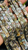 Abalone Shell Square Beads • 8 mm Size • 40 cm length • AAA Quality • Natural Abalone Shell • Origin Australia