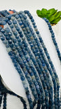 Blue Sapphire Faceted Cube Beads  • 4 mm Size • Length 40 cm • AA Quality • Natural Sapphire Box Beads •