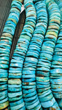 Turquoise Heishi Beads- 16 mm Size - 40 cm Length - AAA Quality- Natural Turquoise Rondelle Beads