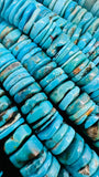 Turquoise Heishi Beads- 12 mm Size - 40 cm Length - AAA Quality- Natural Turquoise Rondelle Beads