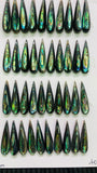 Abalone Shell Pear Cabs- 5x20 mm Size- Pack of 4 Pcs- AAAA Quality- Natural Abalone Cabochons