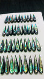 Abalone Shell Pear Cabs- 5x20 mm Size- Pack of 4 Pcs- AAAA Quality- Natural Abalone Cabochons