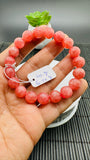 Rhodochrosite Round Bracelet - 10.50 mm Size  - Code D2 - AAAA Quality - Length 7.5 Inch- Natural Rhodochrosite Bracelet