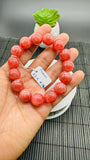 Rhodochrosite Round Bracelet - 12.50 mm Size  - Code D5 - AAAA Quality - Length 7.5 Inch- Natural Rhodochrosite Bracelet