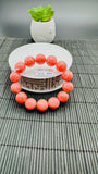 Rhodochrosite Round Bracelet - 15 mm Size  - Code D9 - AAAA Quality - Length 7.5 Inch- Natural Rhodochrosite Bracelet