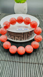 Rhodochrosite Round Bracelet - 15 mm Size  - Code D9 - AAAA Quality - Length 7.5 Inch- Natural Rhodochrosite Bracelet