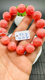 Rhodochrosite Round Bracelet - 15 mm Size  - Code D9 - AAAA Quality - Length 7.5 Inch- Natural Rhodochrosite Bracelet