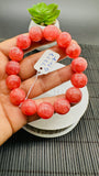 Rhodochrosite Round Bracelet - 14 mm Size  - Code D7 - AAAA Quality - Length 7.5 Inch- Natural Rhodochrosite Bracelet