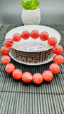 Rhodochrosite Round Bracelet - 14 mm Size  - Code D8 - AAAA Quality - Length 7.5 Inch- Natural Rhodochrosite Bracelet