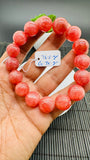 Rhodochrosite Round Bracelet - 14 mm Size  - Code D8 - AAAA Quality - Length 7.5 Inch- Natural Rhodochrosite Bracelet