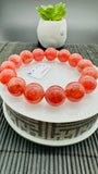 Rhodochrosite Round Bracelet - 14 mm Size  - Code D6 - AAAA Quality - Length 7.5 Inch- Natural Rhodochrosite Bracelet