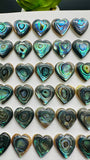 Abalone Shell Heart Cabs- 14 mm Size- Pack of 2 Pcs- AAAA Quality- Natural Abalone Cabochons